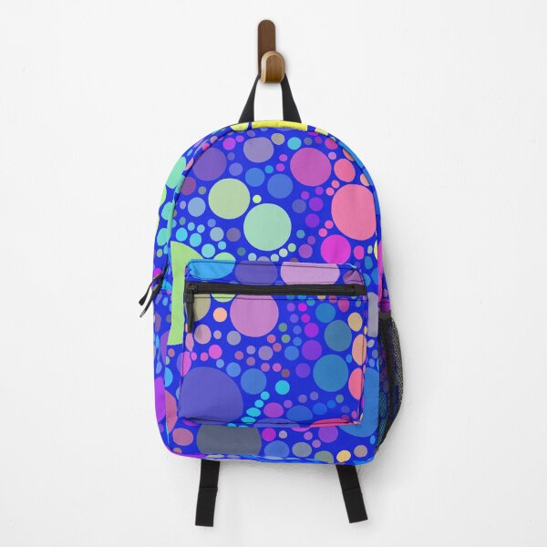 Item preview, Neon Confetti Multicolored Polka Dots On Blue Pattern Design designed and sold by patternsoup.