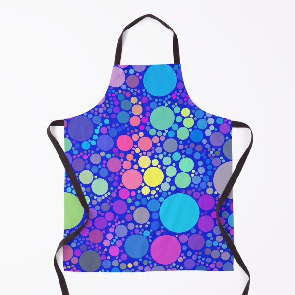 Item preview, Neon Confetti Multicolored Polka Dots On Blue Pattern Design designed and sold by patternsoup.