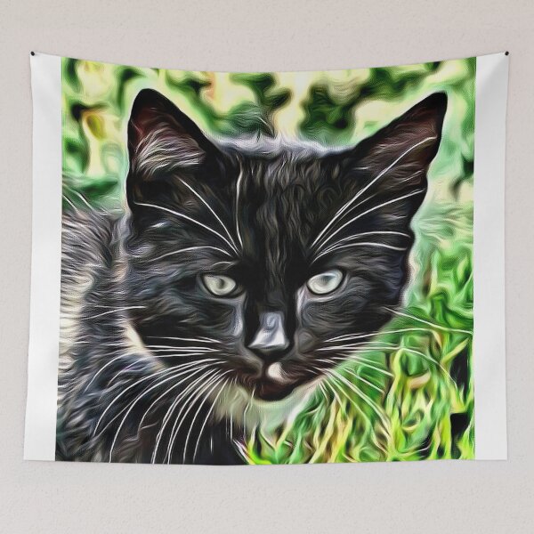 Item preview, Digital portrait of an inquisitive cat designed and sold by thalasson.