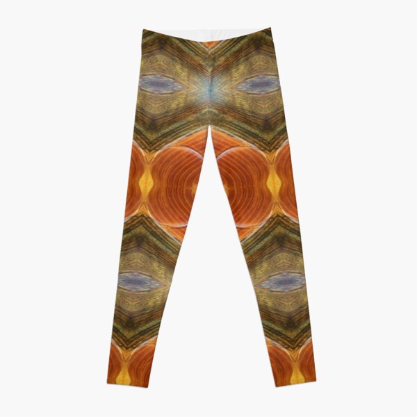 Wood Grain with Heart by Adelaide Artist Avril Thomas Leggings