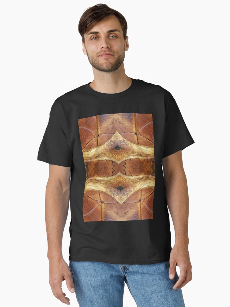 Thumbnail 1 of 7, Classic T-Shirt, Golden Wood Grain Crown (Large print) by Adelaide Artist Avril Thomas designed and sold by AvrilThomasart.