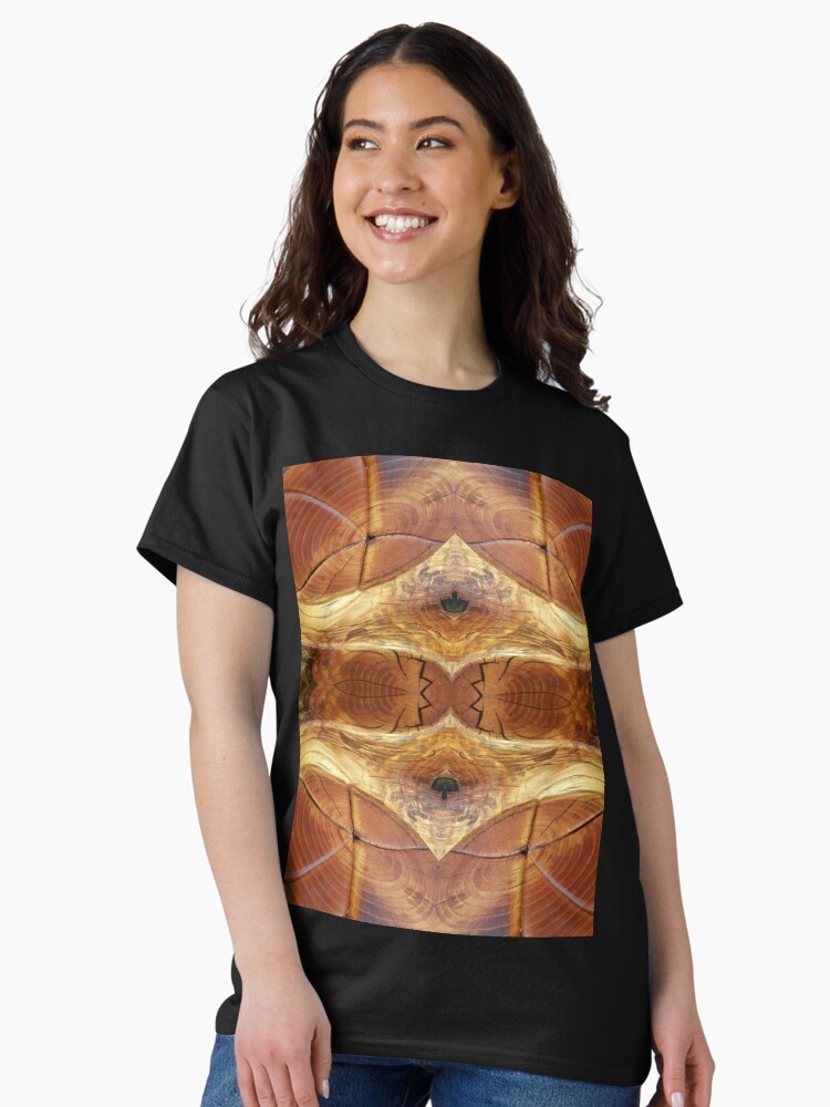 Thumbnail 2 of 7, Classic T-Shirt, Golden Wood Grain Crown (Large print) by Adelaide Artist Avril Thomas designed and sold by AvrilThomasart.