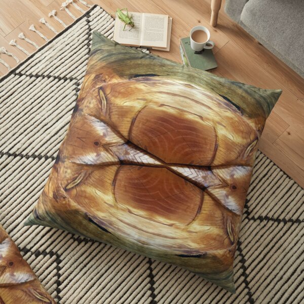 Wood Grain Dolphin by Adelaide Artist Avril Thomas Floor Pillow