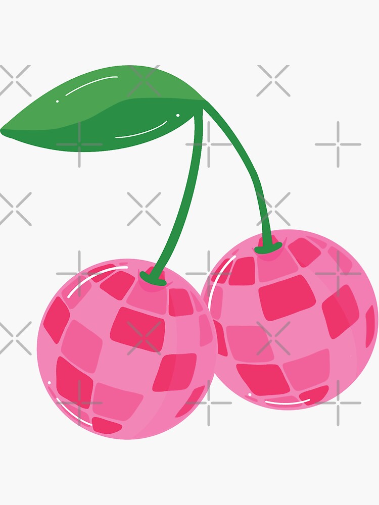 Thumbnail 3 of 3, Sticker, Disco Ball Cherries designed and sold by ehalverson101.