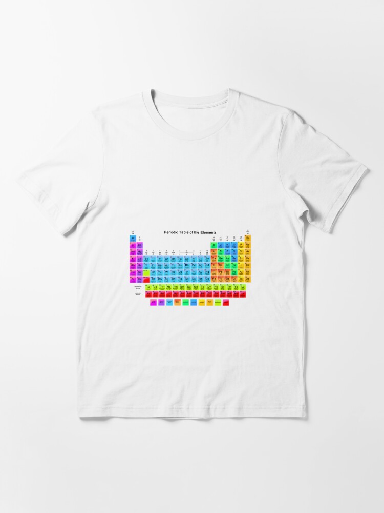 Essential T-Shirt, Vibrant HD Periodic Table with 118 Elements designed and sold by sciencenotes