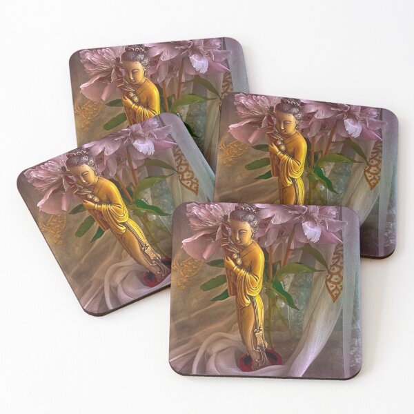 Item preview, Quan Yin with Peonies. designed and sold by Elizabeth  de Vries.