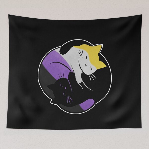 Item preview, Nonbinary Eternal Yin Yang Cat designed and sold by Clara Hollins.