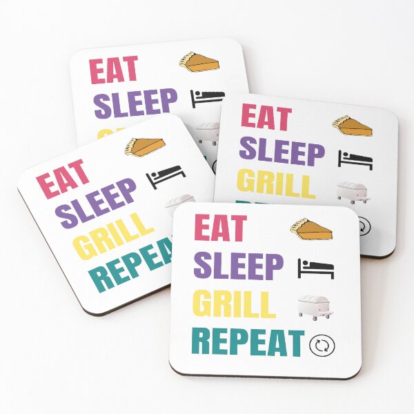 Item preview, Eat sleep grill repeat in color. Great time is spring and summer designed and sold by TJHstudio.