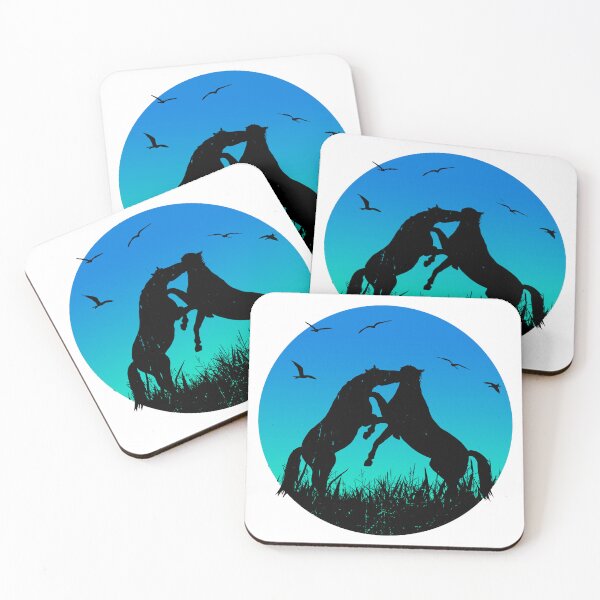 Item preview, Wild Horses Fighting | Ponies | Birds | Nature | Outdoors designed and sold by Ravenvine.
