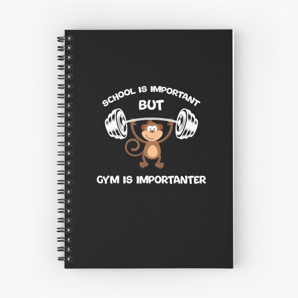 Item preview, School Is Important But gym Is Importanter, Funny Monkey Muscles Lovers designed and sold by yssnyd.