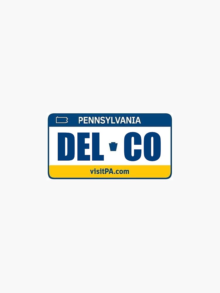 Thumbnail 3 of 3, Sticker, Delco License Plate Pennsylvania designed and sold by blakiecake98.