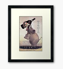 Vintage Japanese Beer Advertisement with Elephant Framed Print