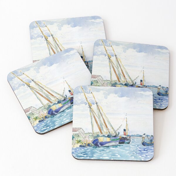 Item preview, Escena marina cerca de Venecia Barcos cerca de Venecia pintura Henri-Edmond Cross designed and sold by TeeARTHY.
