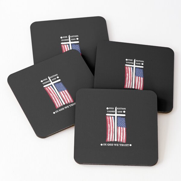 Item preview, ONE NATION UNDER GOD, IN GOD WE TRUST. US FLAG AND CROSS DESIGN designed and sold by GEM STYLE.