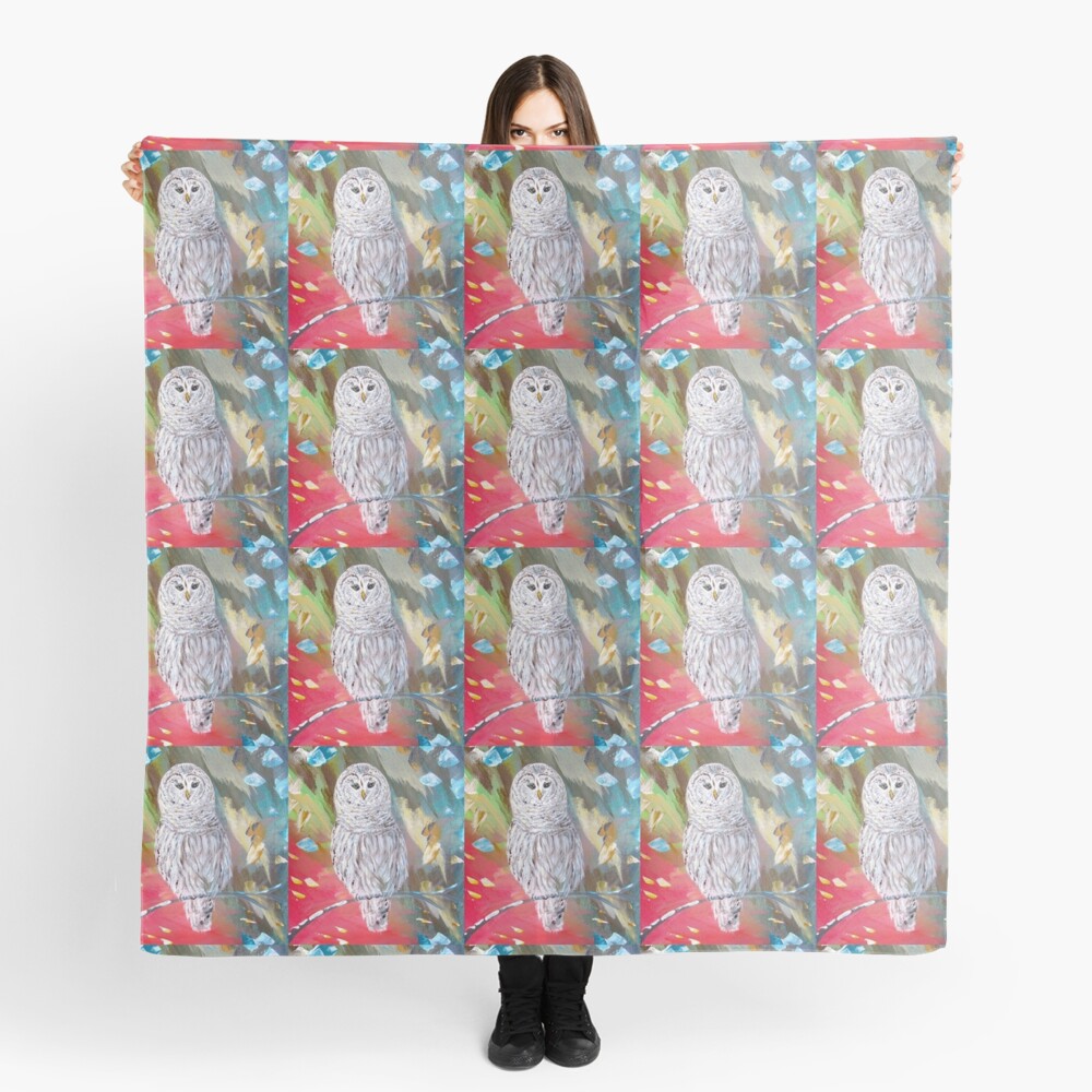 White owl. Xmas owl Scarf