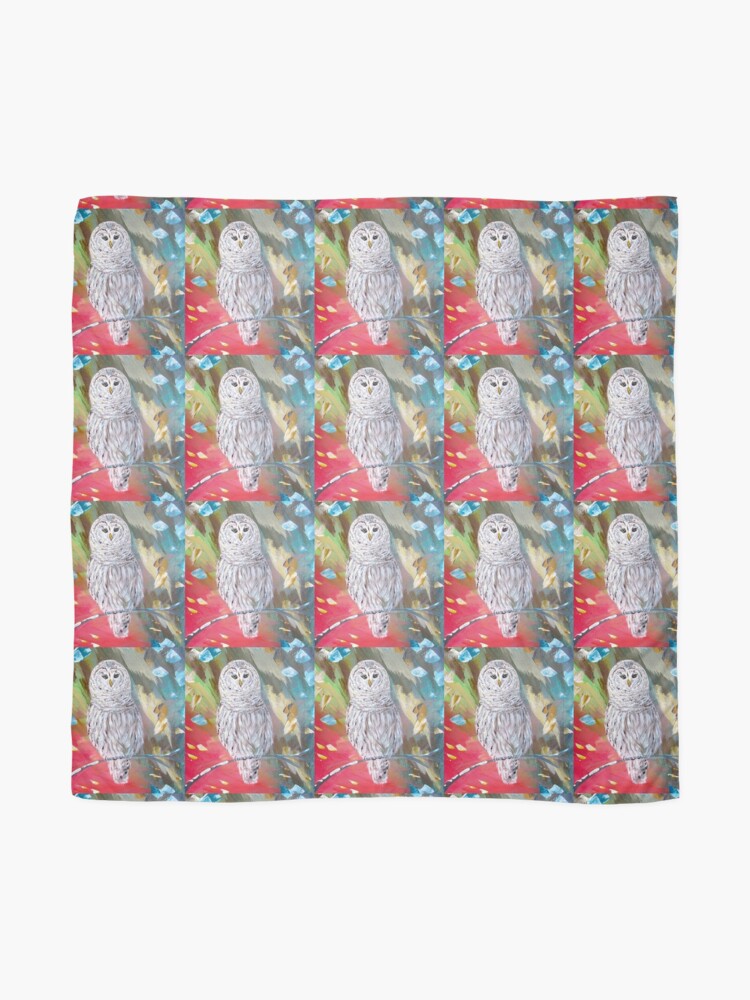 Alternate view of White owl. Xmas owl Scarf