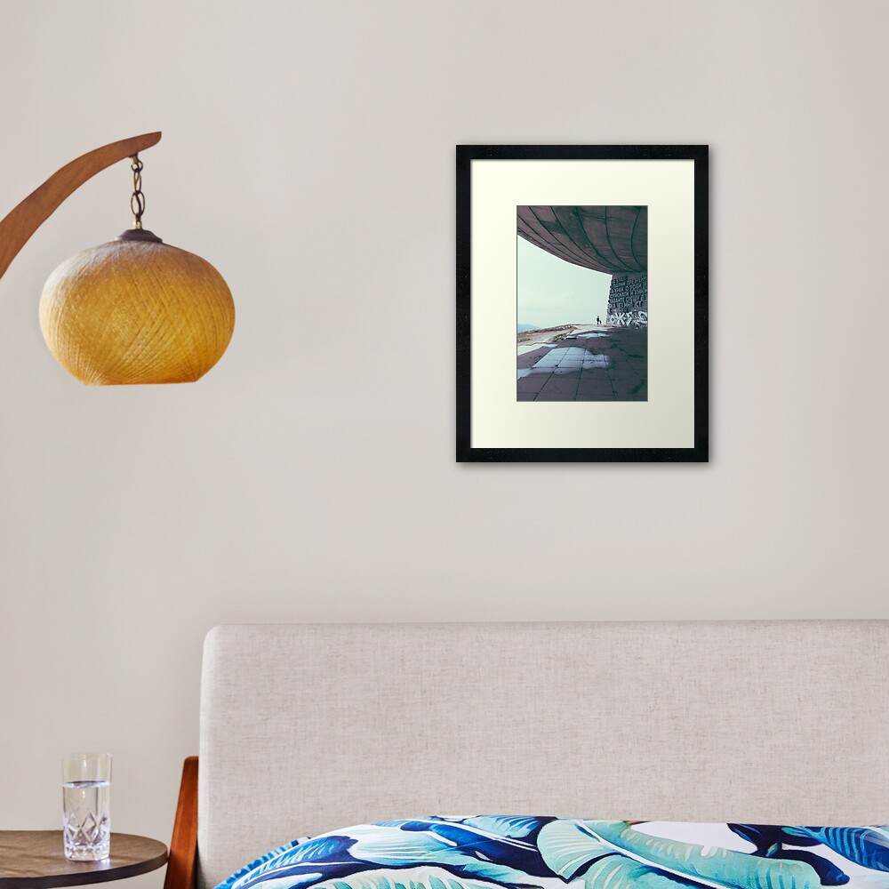 Buzludzha monument communist brutalist architecture Framed Art Print