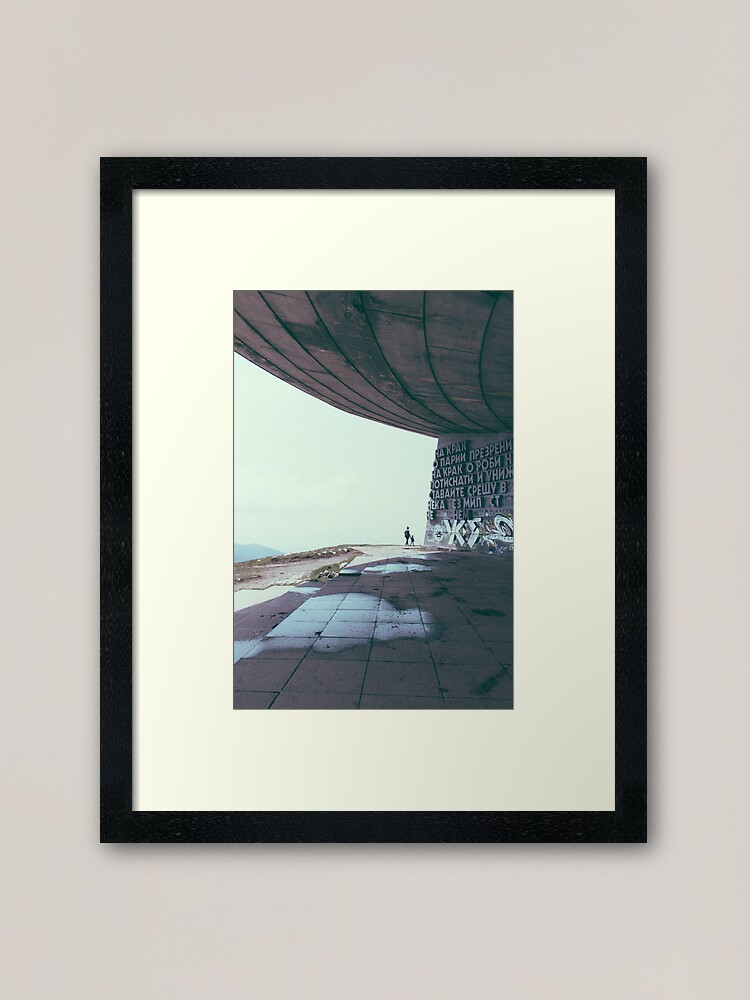 Alternate view of Buzludzha monument communist brutalist architecture Framed Art Print