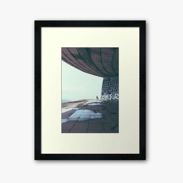 Buzludzha monument communist brutalist architecture Framed Art Print