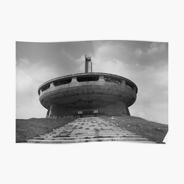 Buzludzha monument communist brutalist architecture Poster