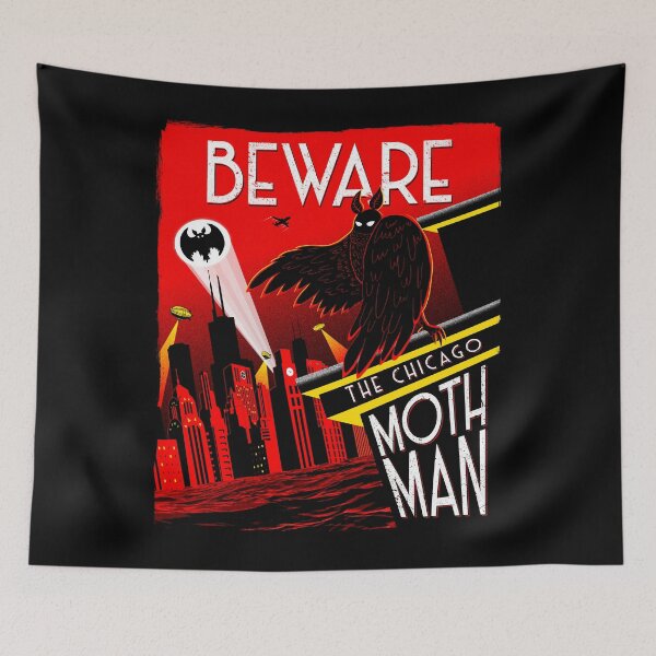 Item preview, Beware the Chicago Mothman! Cool Cryptozoology 90's Inspired Design designed and sold by strangeology.