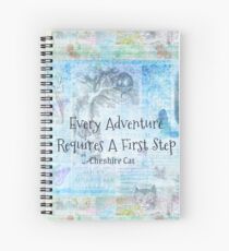 Cuaderno de espiral Alicia en el país de las maravillas "Toda aventura requiere un primer paso" Cita