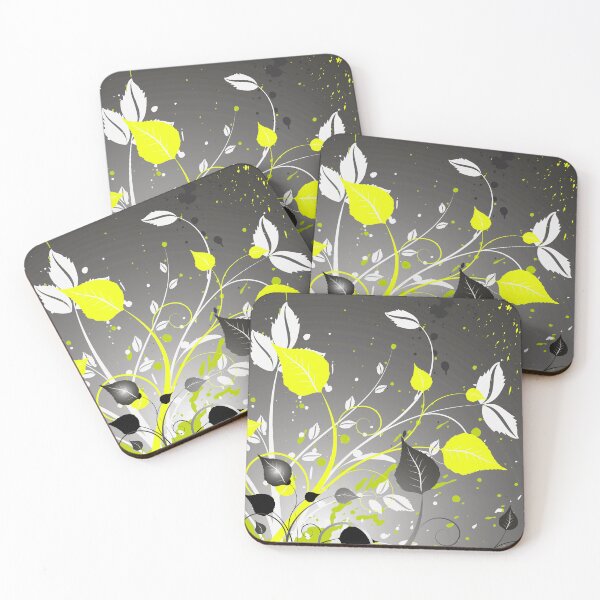 Item preview, Yellow White Grey Floral Art  designed and sold by Tshirtstory.