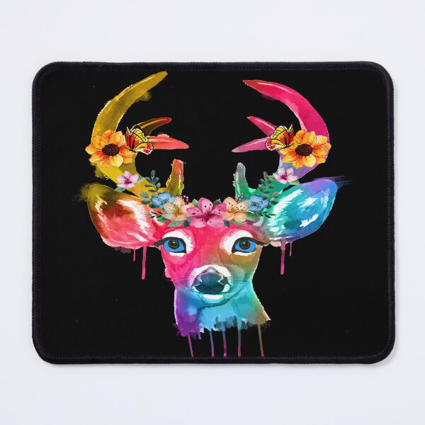 Item preview, Colorful Deer Head | Flowers | Floral Deer | Nature | Wildlife designed and sold by Ravenvine.