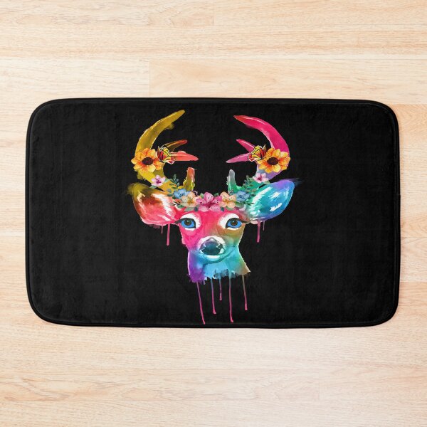 Item preview, Colorful Deer Head | Flowers | Floral Deer | Nature | Wildlife designed and sold by Ravenvine.