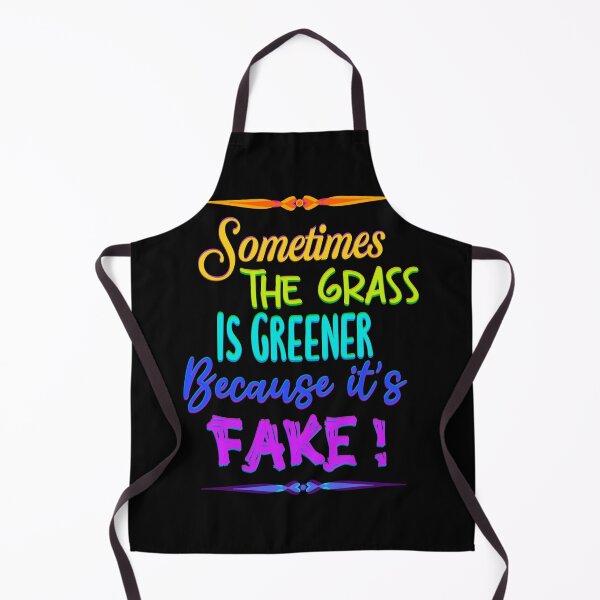 Item preview, Sometimes the grass is greener because it’s fake! Quote in rainbow text designed and sold by MunsyArt.