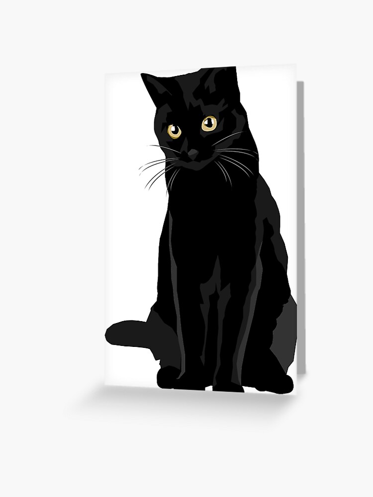 Carte De Vœux Chat Noir Par Bluhak Redbubble