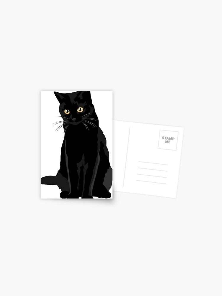 Chat noir Carte postale