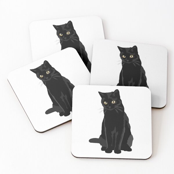 Black Cat Coasters (Set of 4)