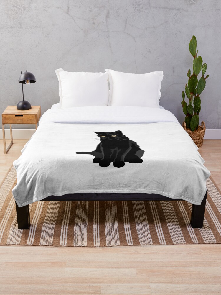 black cat throw blanket