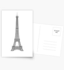 Eiffel Tower Paris Illustration Postcards