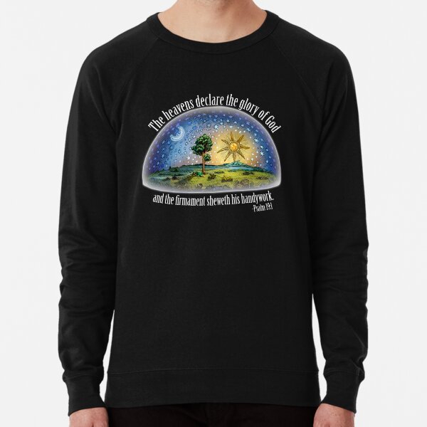 Vista previa del artículo con la obra «Tierra plana - Salmo 19: 1 (El Firmamento) Negro», diseñado y vendido por flatearthtalk.