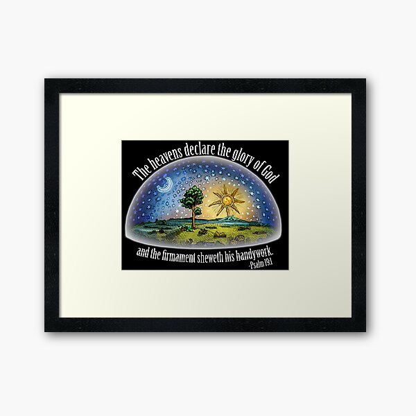 Vista previa del artículo con la obra «Tierra plana - Salmo 19: 1 (El Firmamento) Negro», diseñado y vendido por flatearthtalk.