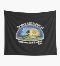 Flat Earth - Psalm 19:1 (The Firmament) Black Wall Tapestry