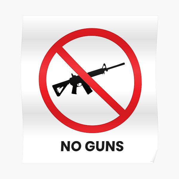 Weapons Law Cling Poster No Weapons Window Signs HRdirect, 43% OFF