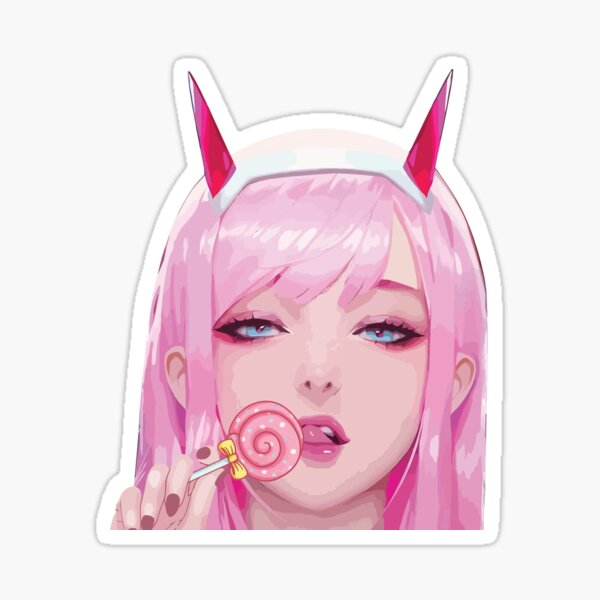 Zero Two Waifu Peeker Sticker For Sale By Antonowo Redbubble