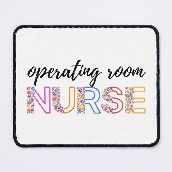 Item preview, Floral OR Nurse (black text)- RN - Registered Nurse - Operating Room Nurse designed and sold by CaitU.