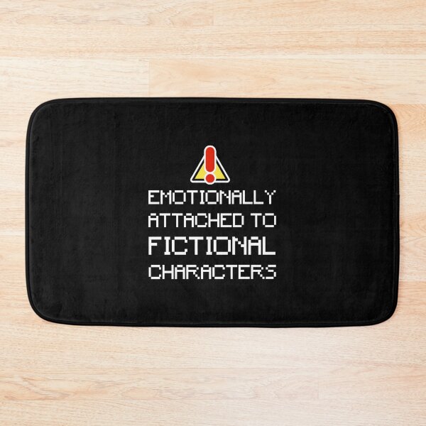 Item preview, emotionally attached to fictional characters | Funny Reading Quote with Pixel Font designed and sold by SomeDesignThing.