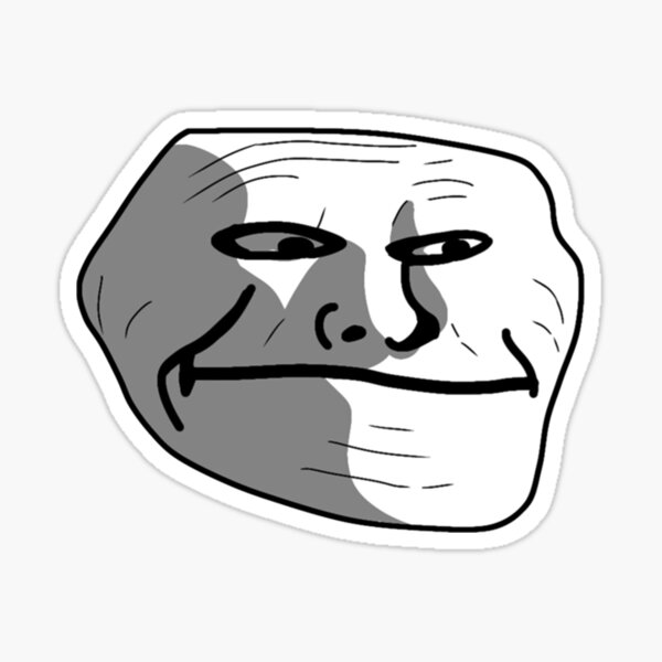 Creepy happy troll face Sticker for Sale by OHatef