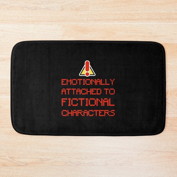 Item preview, emotionally attached to fictional characters | Funny Reading Quote with Pixel Font designed and sold by SomeDesignThing.