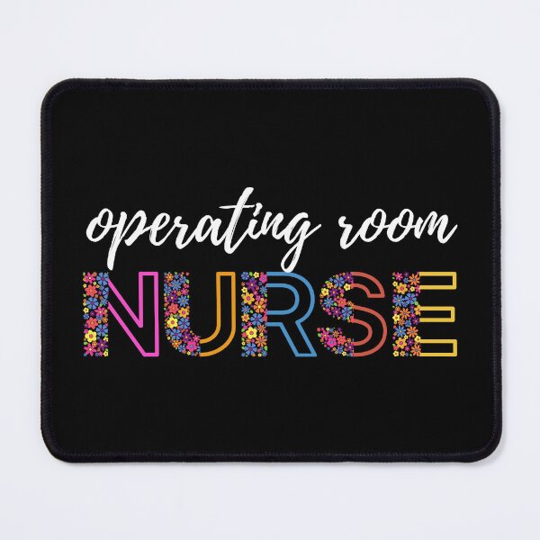 Item preview, Floral OR Nurse (white text)- RN - Registered Nurse - Operating Room Nurse designed and sold by CaitU.
