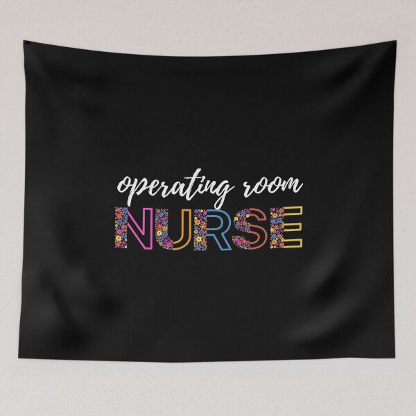 Item preview, Floral OR Nurse (white text)- RN - Registered Nurse - Operating Room Nurse designed and sold by CaitU.