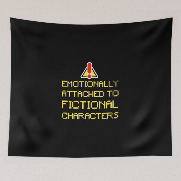 Item preview, emotionally attached to fictional characters | Funny Reading Quote with Pixel Font designed and sold by SomeDesignThing.