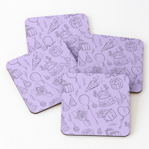 Item preview, Balloon and Party Elements Pattern - Purple  designed and sold by JanviRamani.