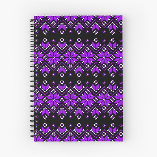 Item preview, Wellspring - Star Alatyr - Ethno Ukrainian Traditional Pattern - Slavic Symbol - Purple White on Black designed and sold by GrandTartaria.