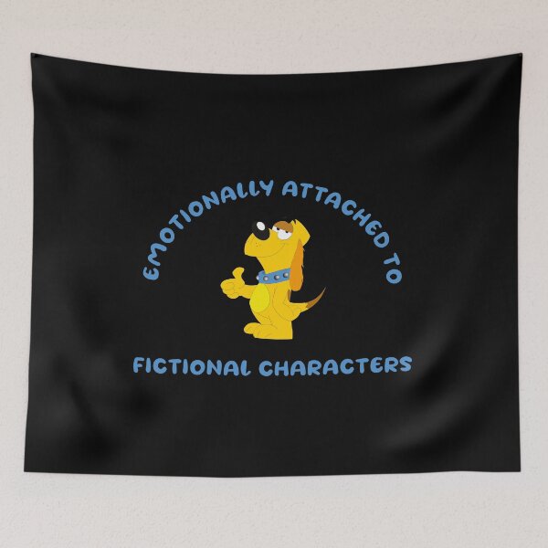 Item preview, emotionally attached to fictional characters | Funny Reading Quote with Goofy Rounded Font and Thumbs Up Dog designed and sold by SomeDesignThing.
